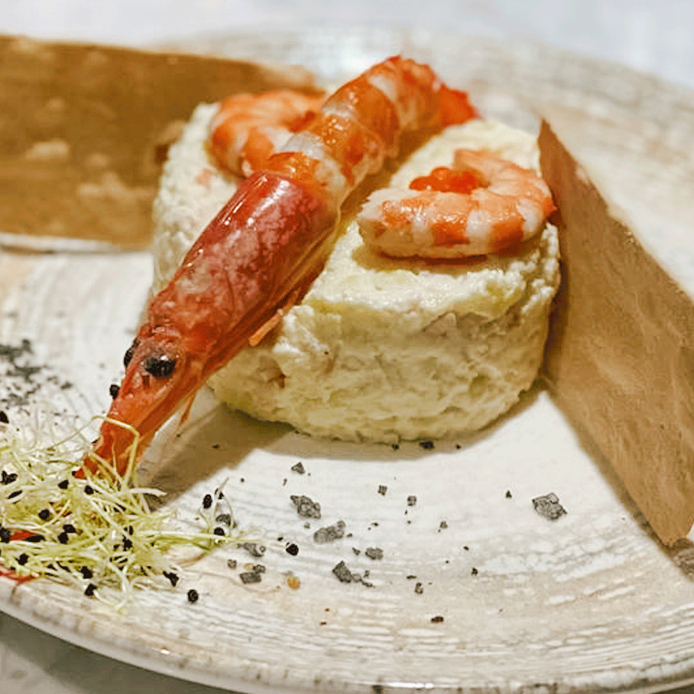 Ensaladilla de langostinos Arrocería Formentera